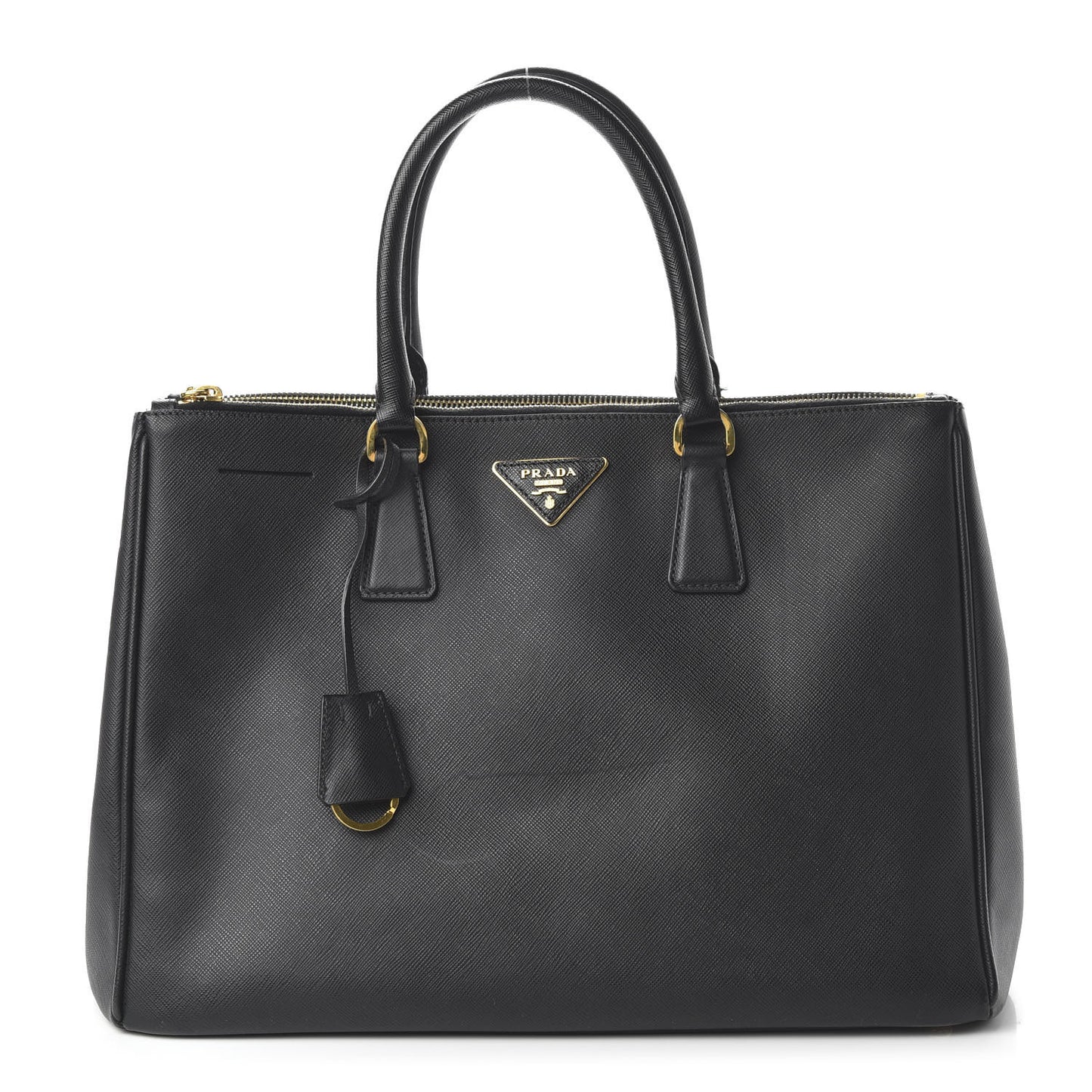 Saffiano Large Galleria Double Zip Tote Black