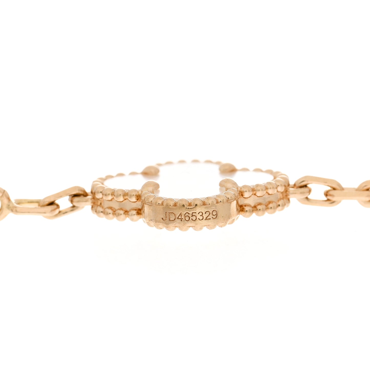 18K Yellow Gold Mother of Pearl 5 Motifs Vintage Alhambra Bracelet