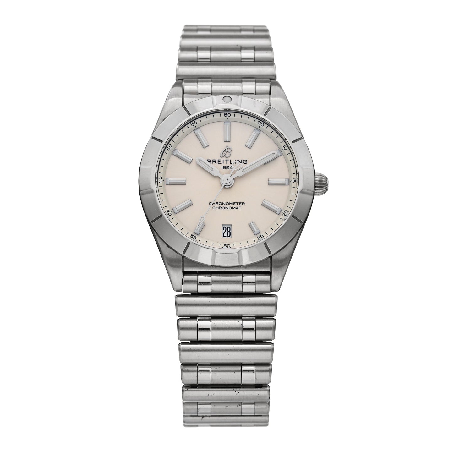 Stainless Steel 32mm Chronomat Quartz Watch White A77310101A2A1