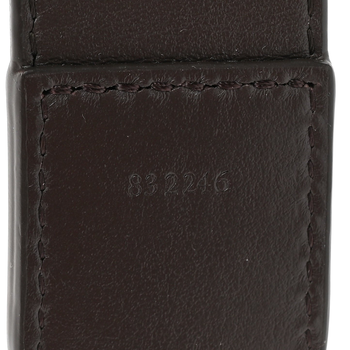Satin Calfskin Embossed Anagram Strap Dark Chocolate