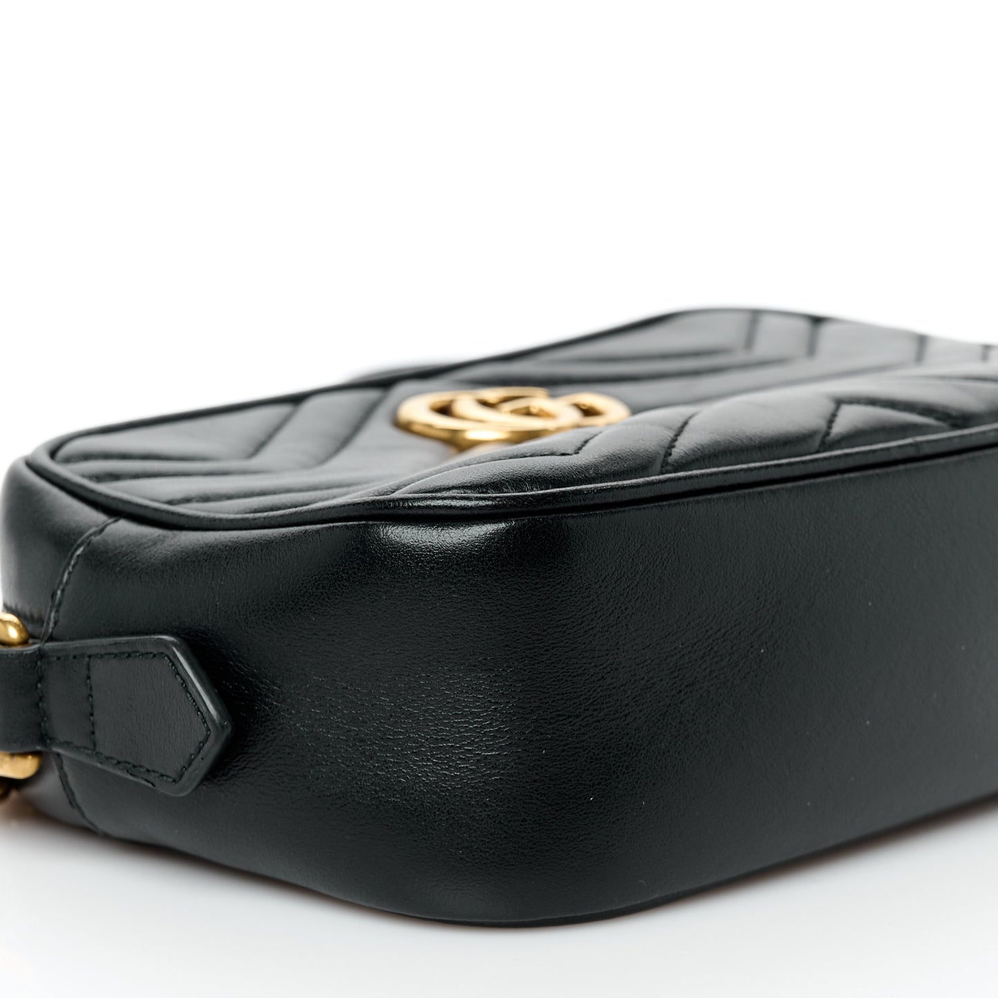 Calfskin Matelasse Mini GG Marmont Chain Shoulder Bag Black