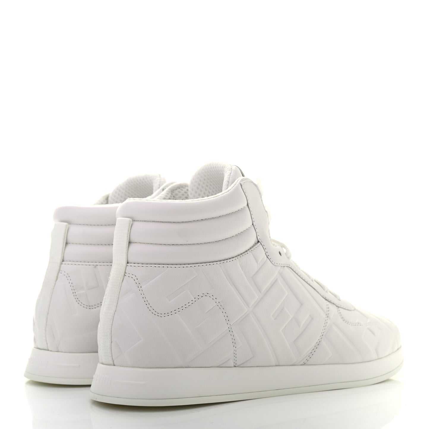 Nappa Macro FF Embossed Womens High Top Sneakers 39 White Ice