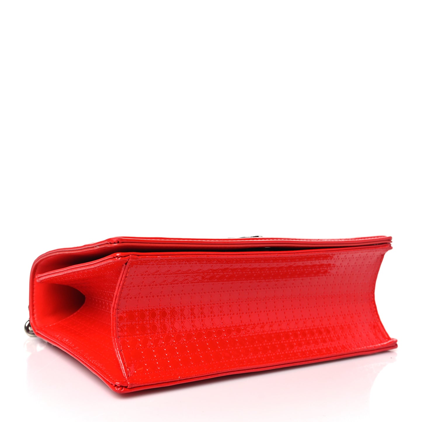Patent Micro-Cannage Medium Diorama Flap Bag Red