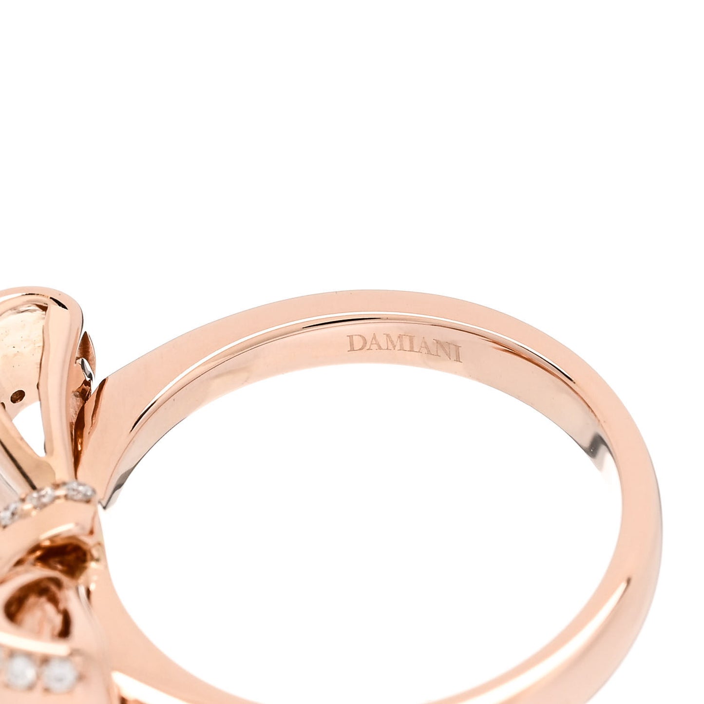 18K Rose Gold Diamond Bow Ring 53 6.25