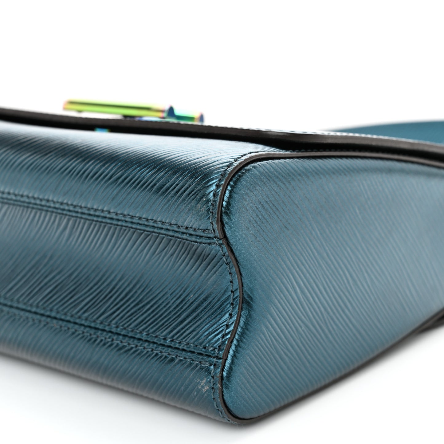 Epi Twist Scarabeo Shoulder Bag MM Blue Boreale
