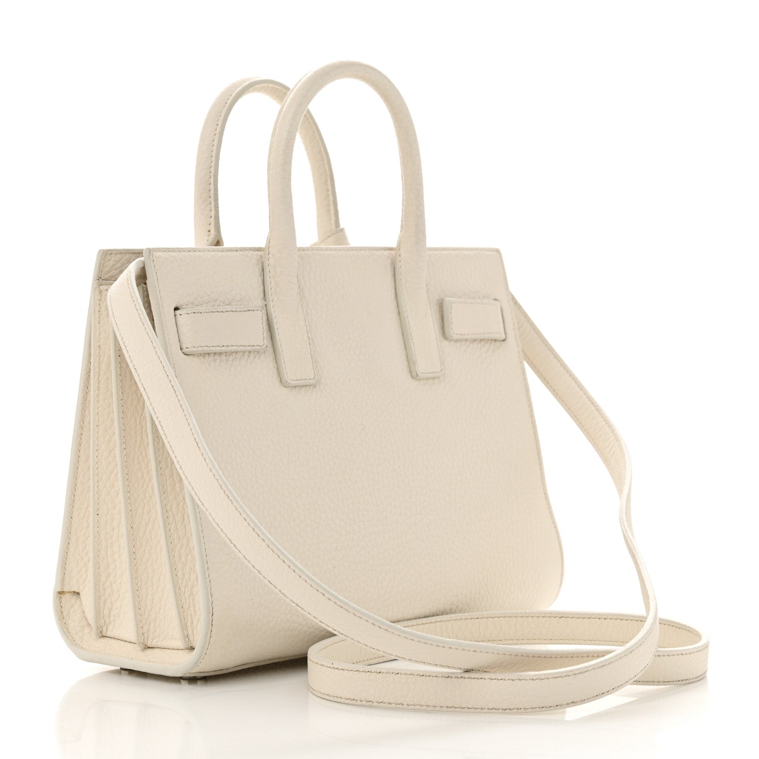 Saint Laurent Grained Calfskin Nano Sac De Jour Dove White 3 of 10