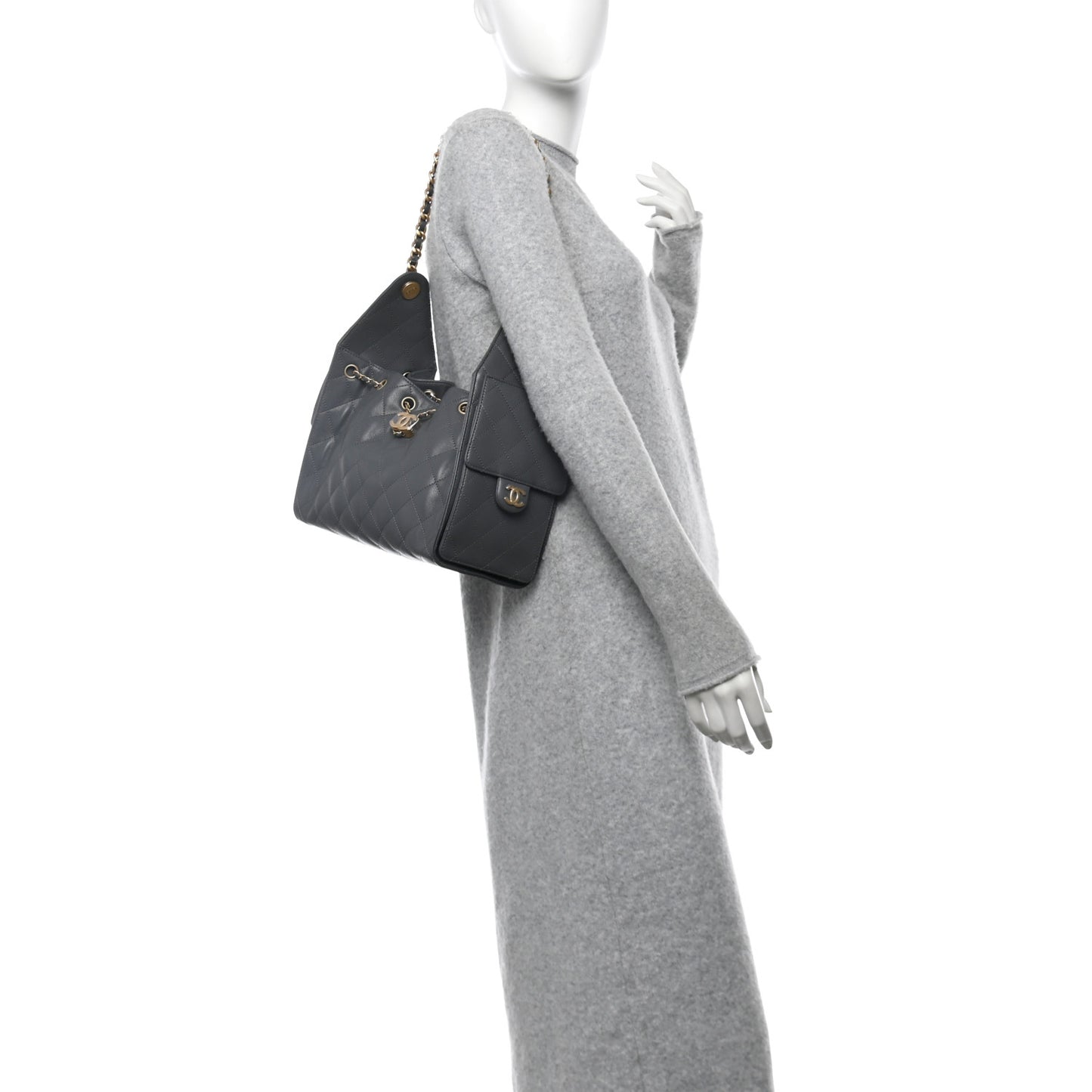 Caviar Quilted Small Chanel 25 Handbag Dark Grey