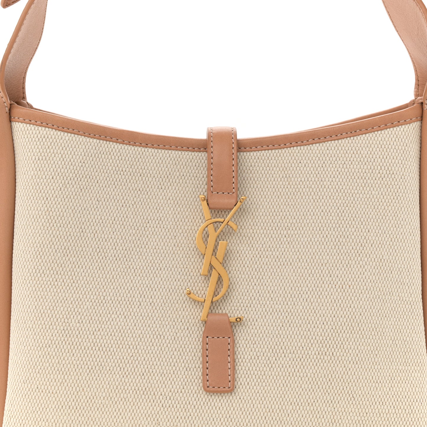 Smooth Calfskin Canvas Small Le 5 A 7 Soft Hobo Natural Tan