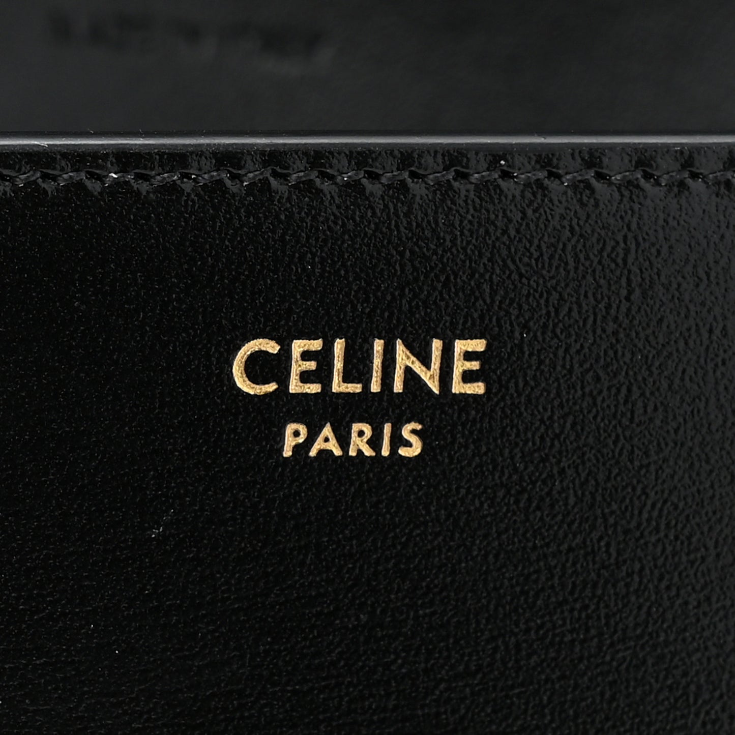 Shiny Calfskin Triomphe Margo Wallet on Chain Black