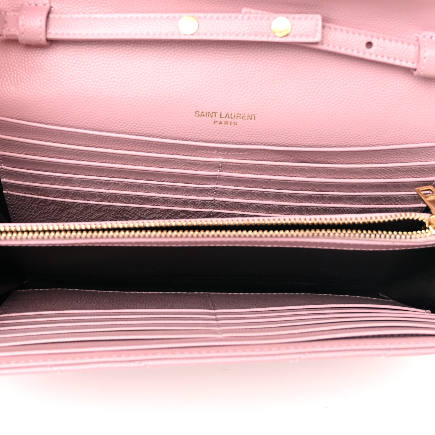 Grain De Poudre Matelasse Chevron Monogram Chain Wallet Tender Pink