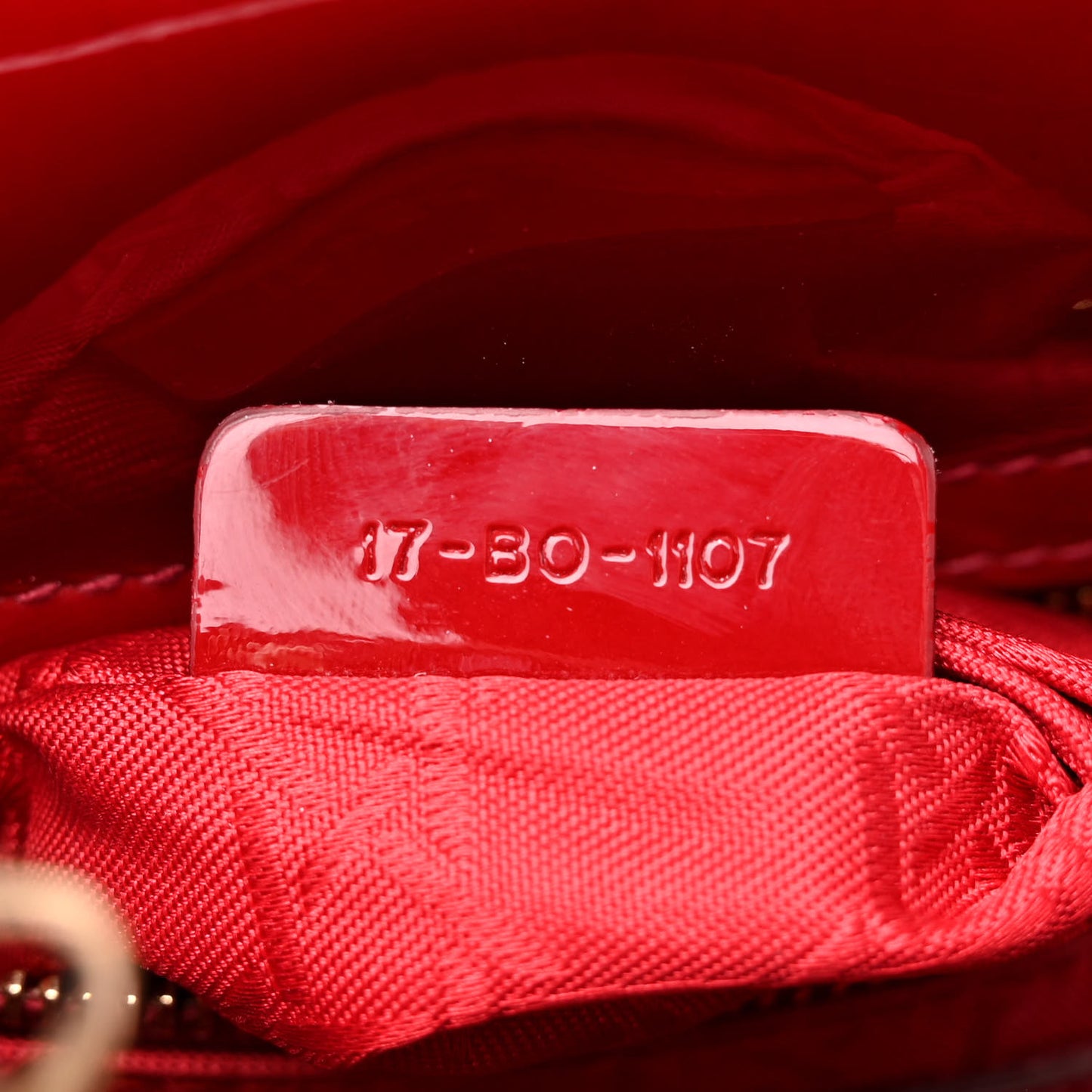Patent Cannage Mini Lady Dior Red