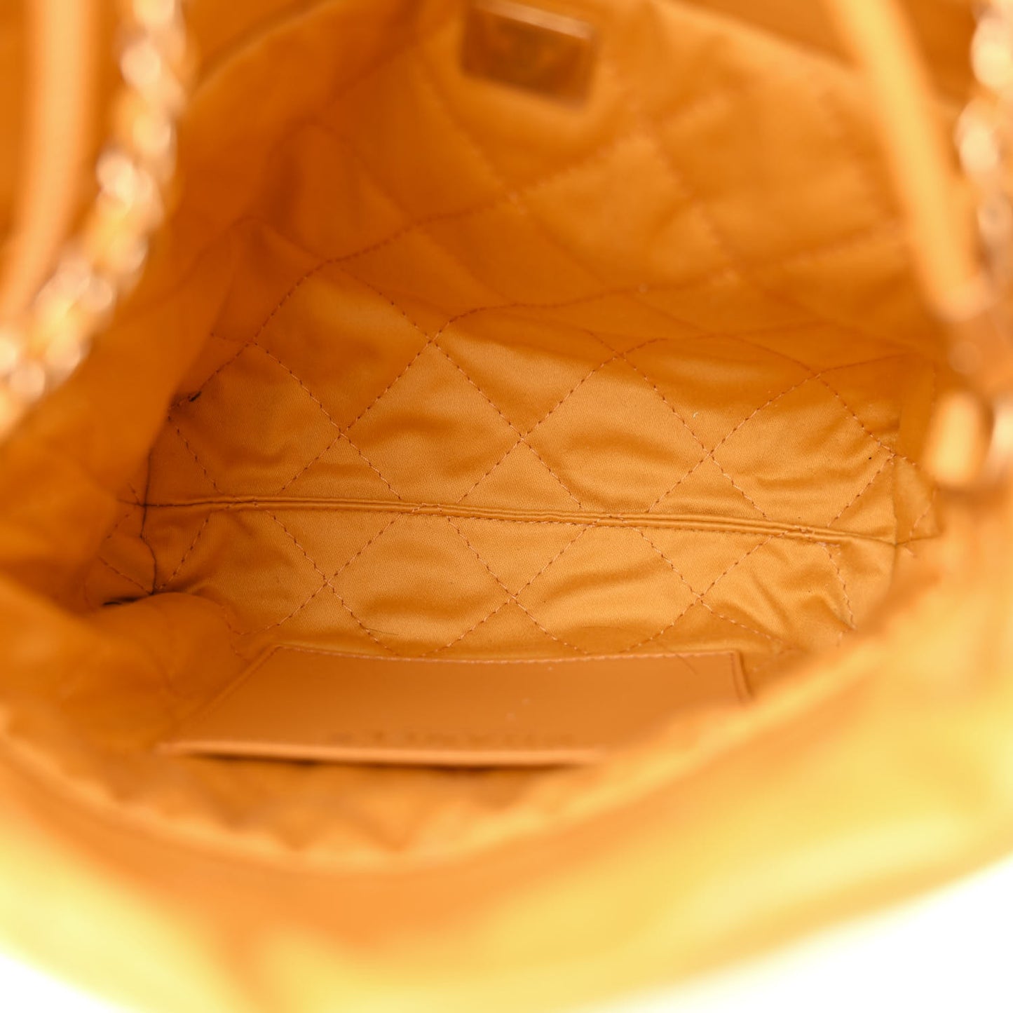 Shiny Calfskin Quilted Mini Chanel 22 Yellow