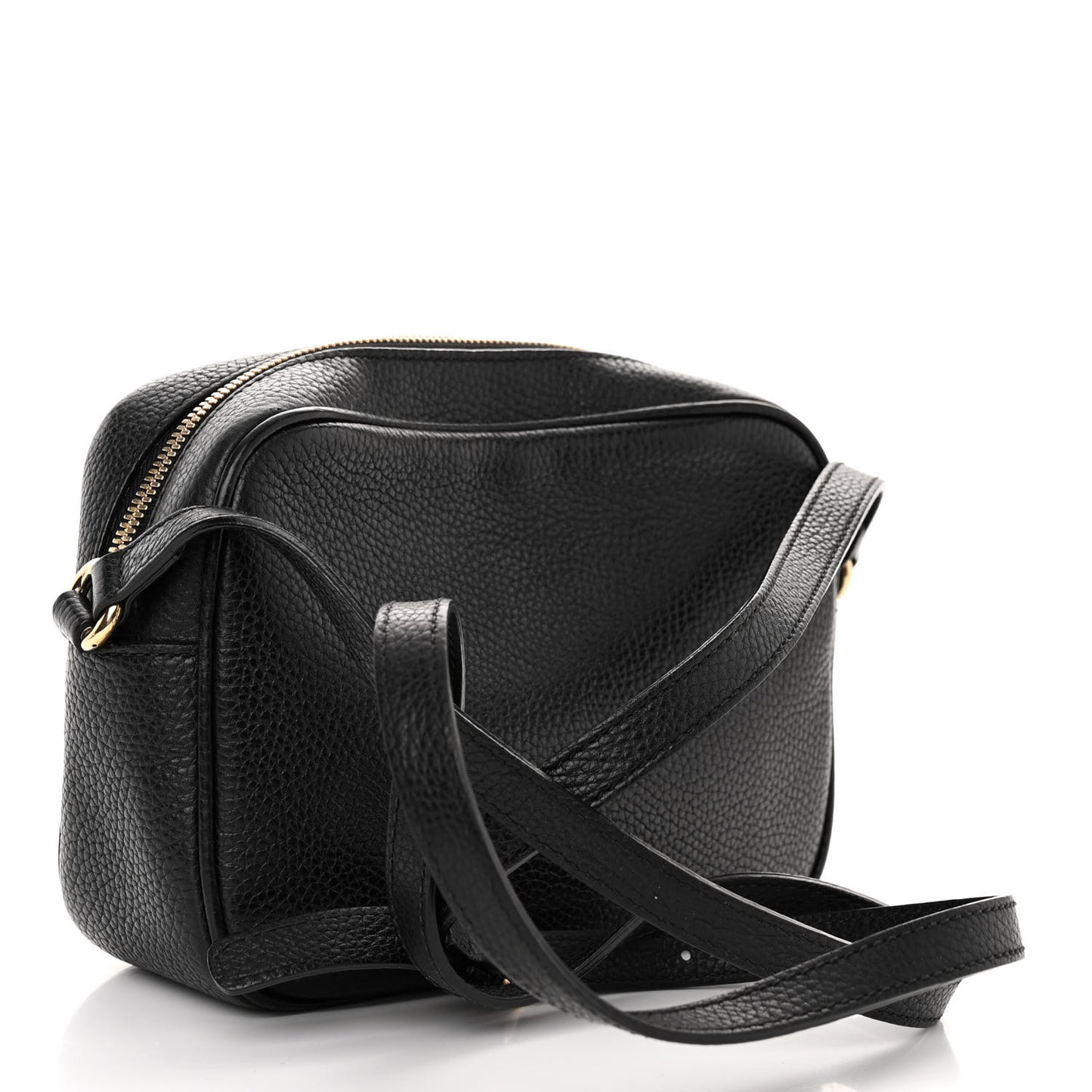 Pebbled Calfskin Small Soho Disco Bag Black