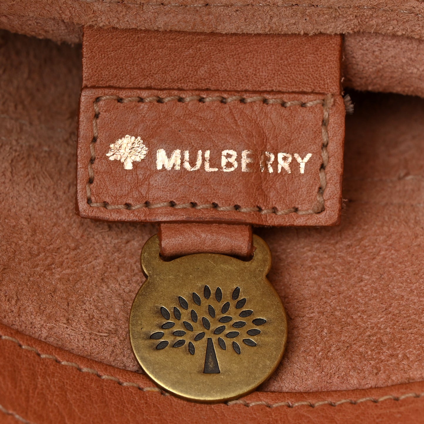 Small Grain Calfskin Messenger Crossbody Burnt Peach