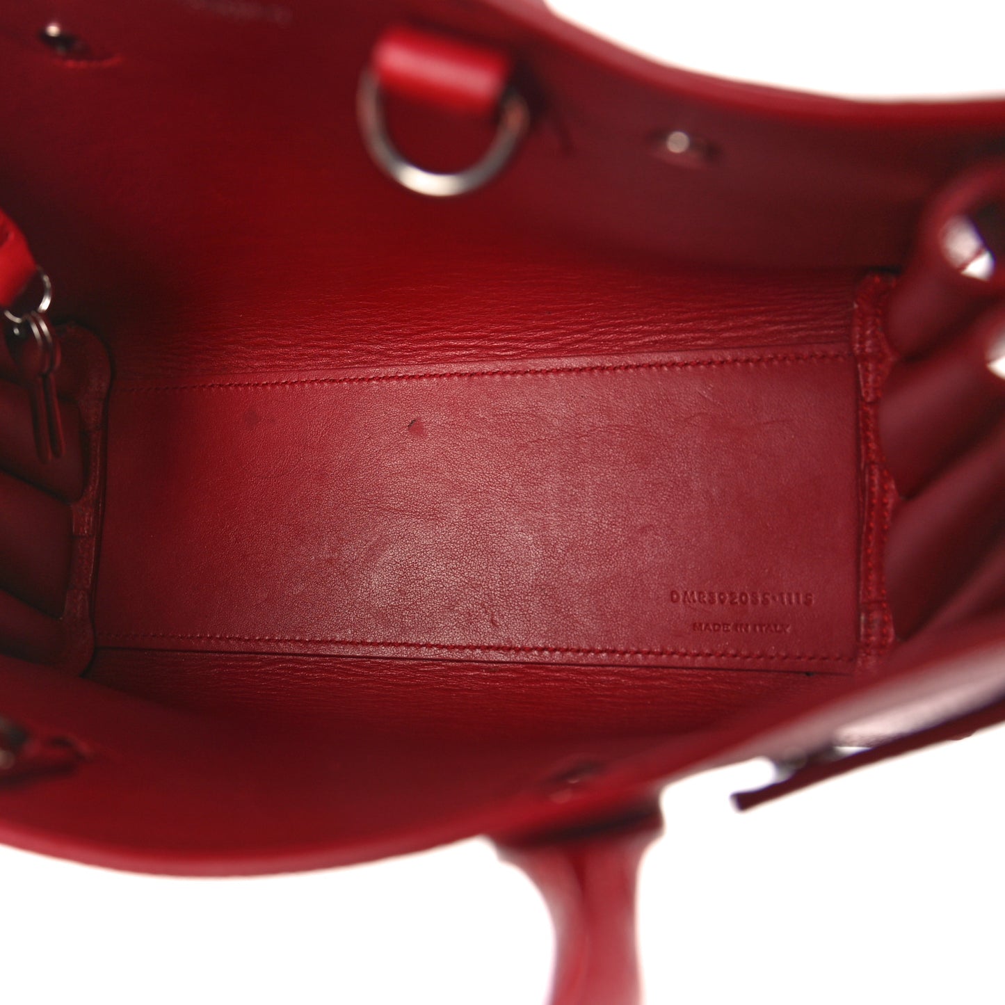 Grained Calfskin Nano Sac De Jour Lipstick Red