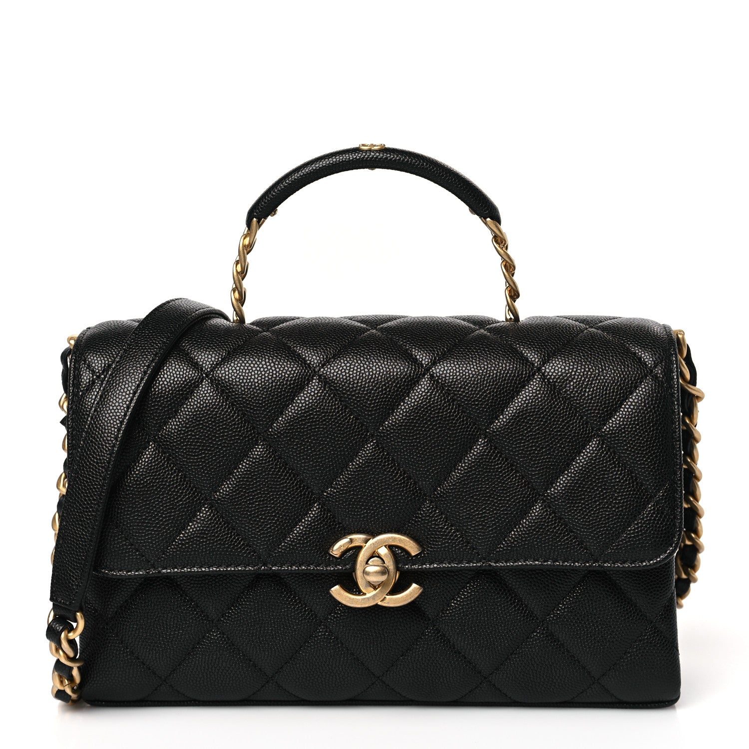Chanel Caviar Quilted Medium Carry Me Top Handle Flap Black