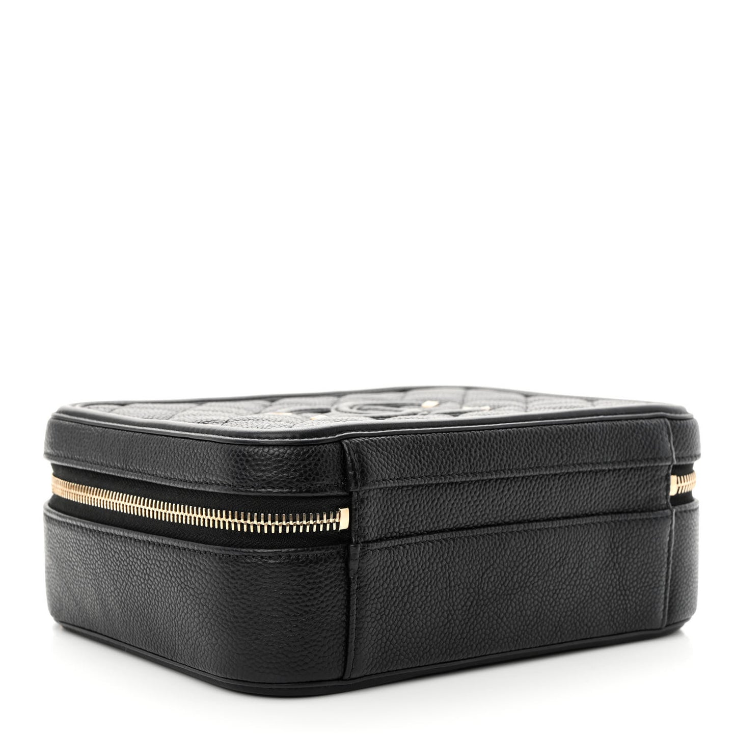 Caviar Quilted Medium CC Filigree Vanity Case Black