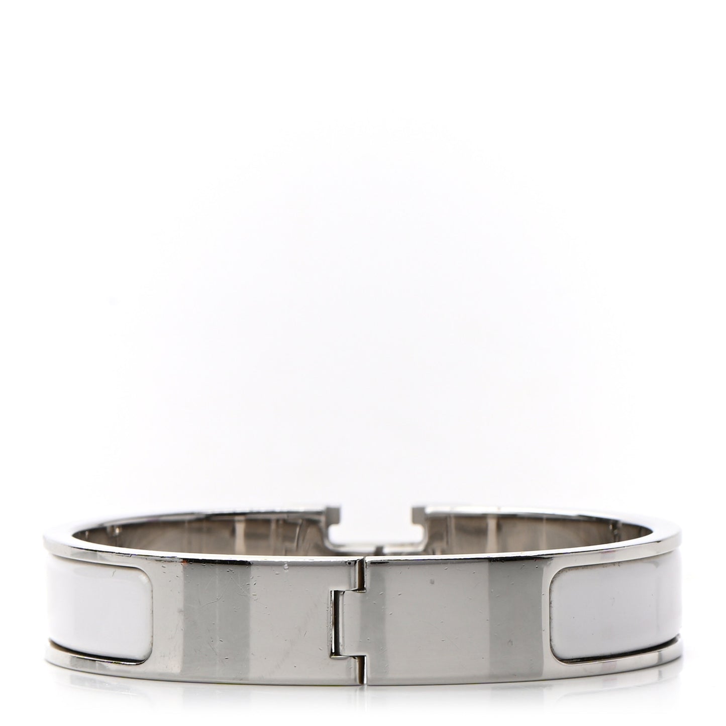 Enamel Narrow Clic Clac H Bracelet GM White