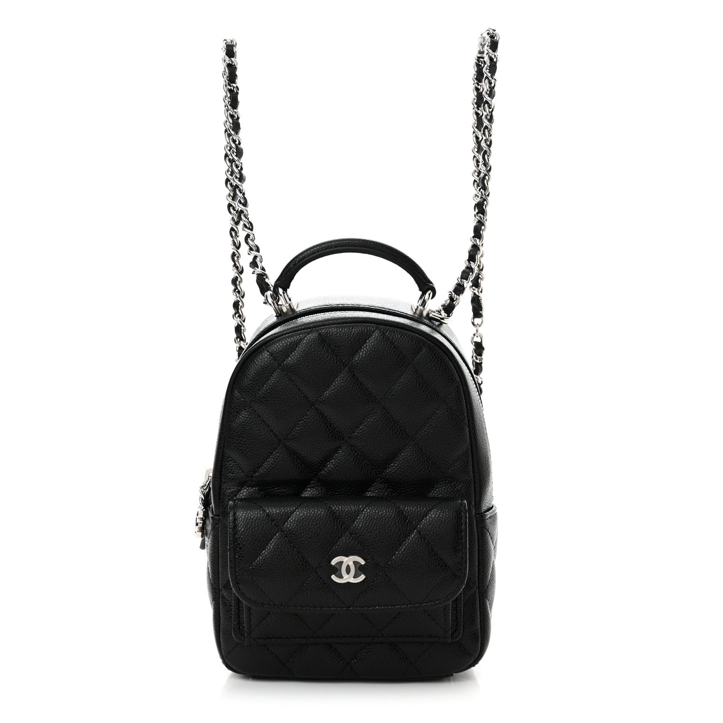 Caviar Quilted CC Mini Classic Backpack Black