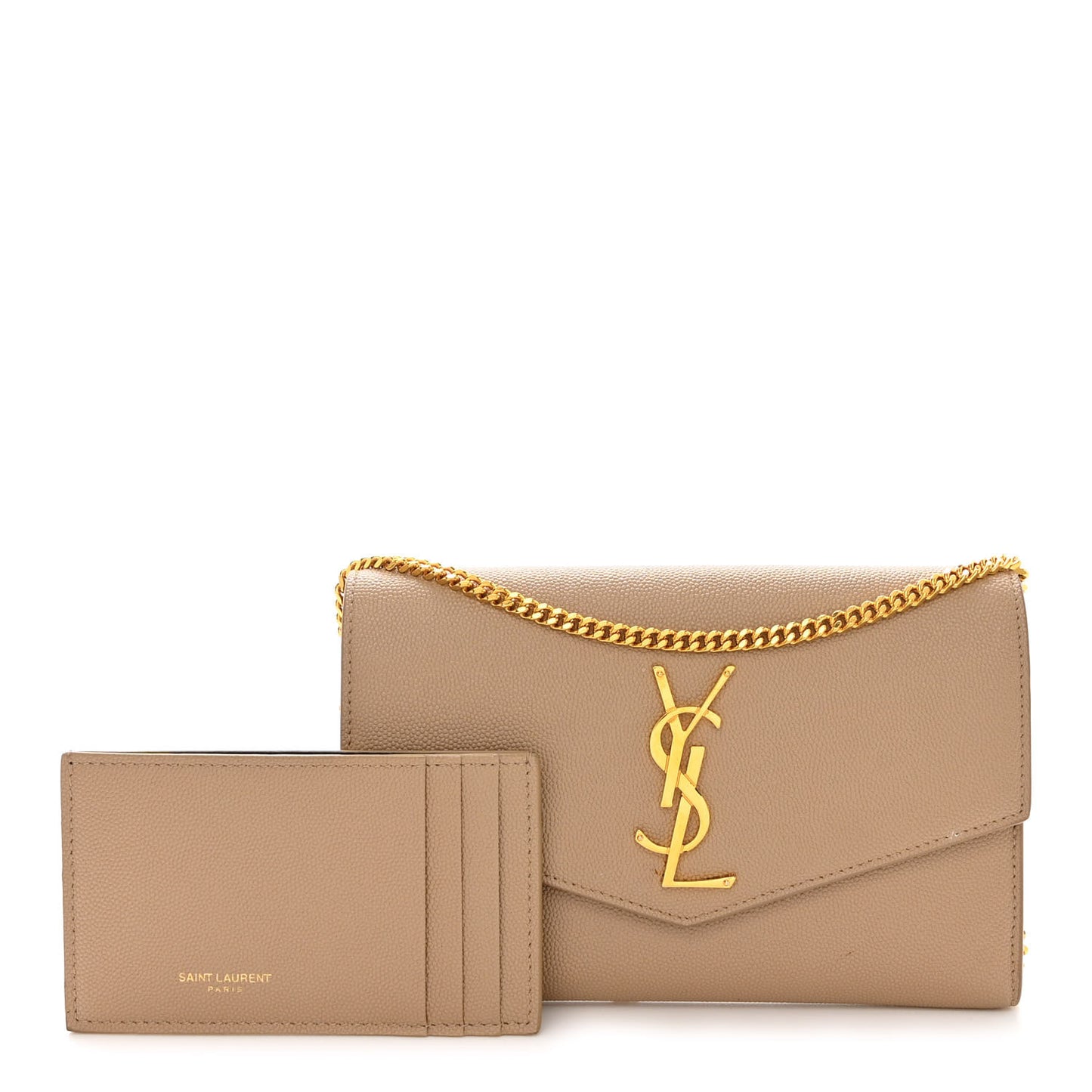 Grain De Poudre Monogram Uptown Chain Wallet Dark Beige
