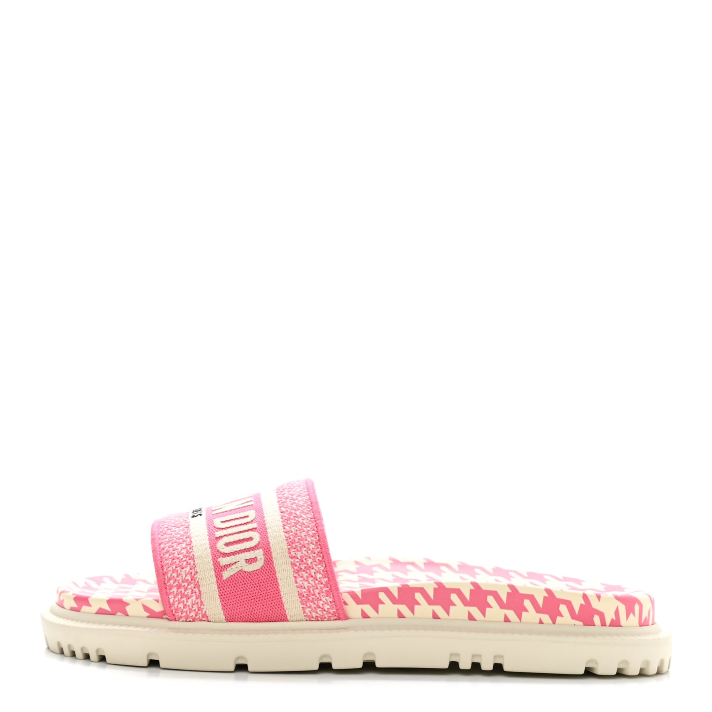 Micro PDP Cotton Houndstooth Embroidered Dway 10mm Slide Sandals 40.5 Peony