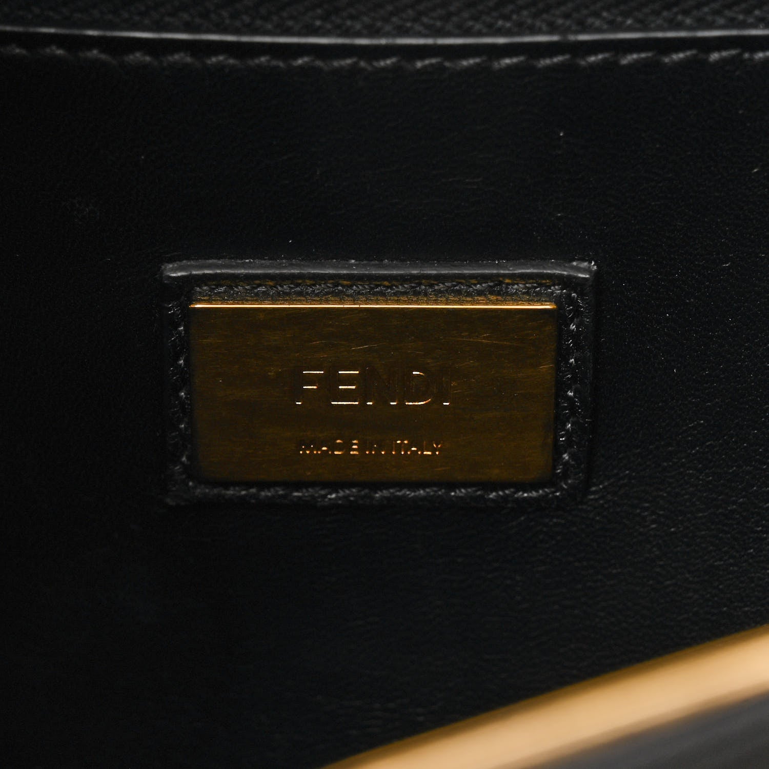 Fendi Vitello Seta Shiny Nappa Medium Peekaboo Iconic Satchel Black 7 of 11