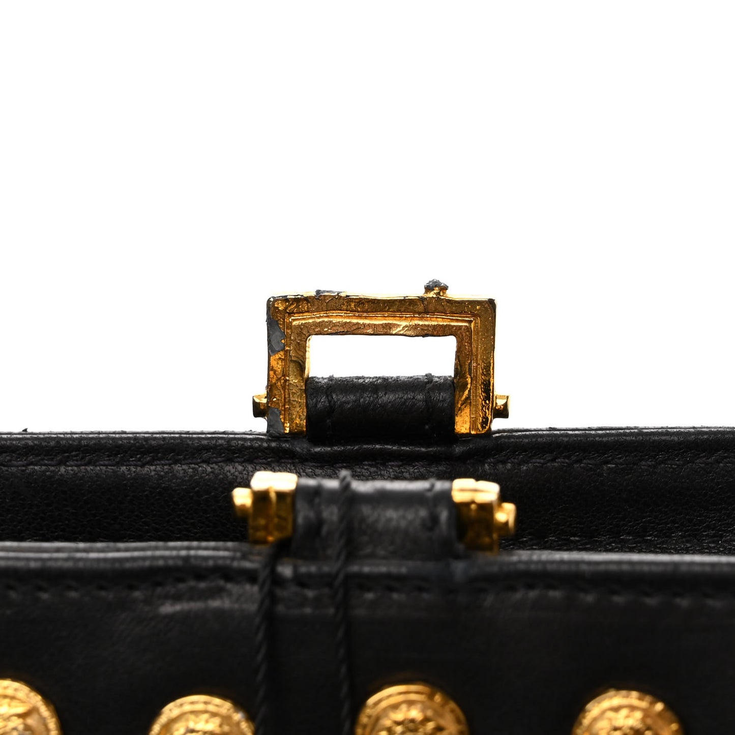 Calfskin Medallion Tribute Chain Shoulder Bag Black