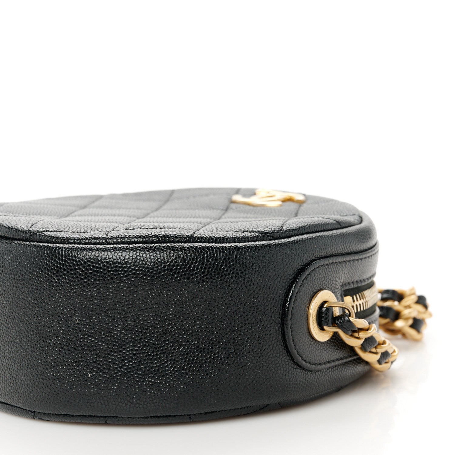 Chanel Caviar Quilted Round Clutch With Chain Black 11 of 11