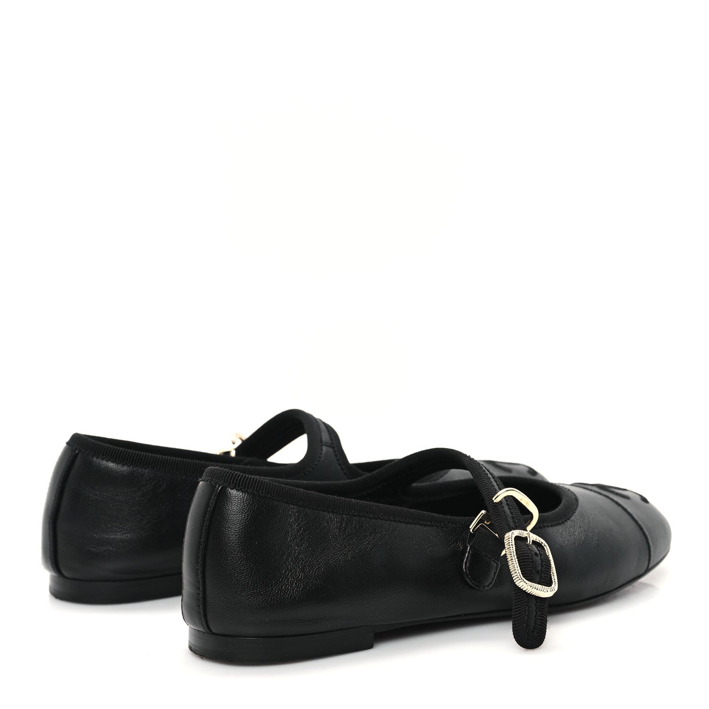 Lambskin Mary Jane Flats 35 Black