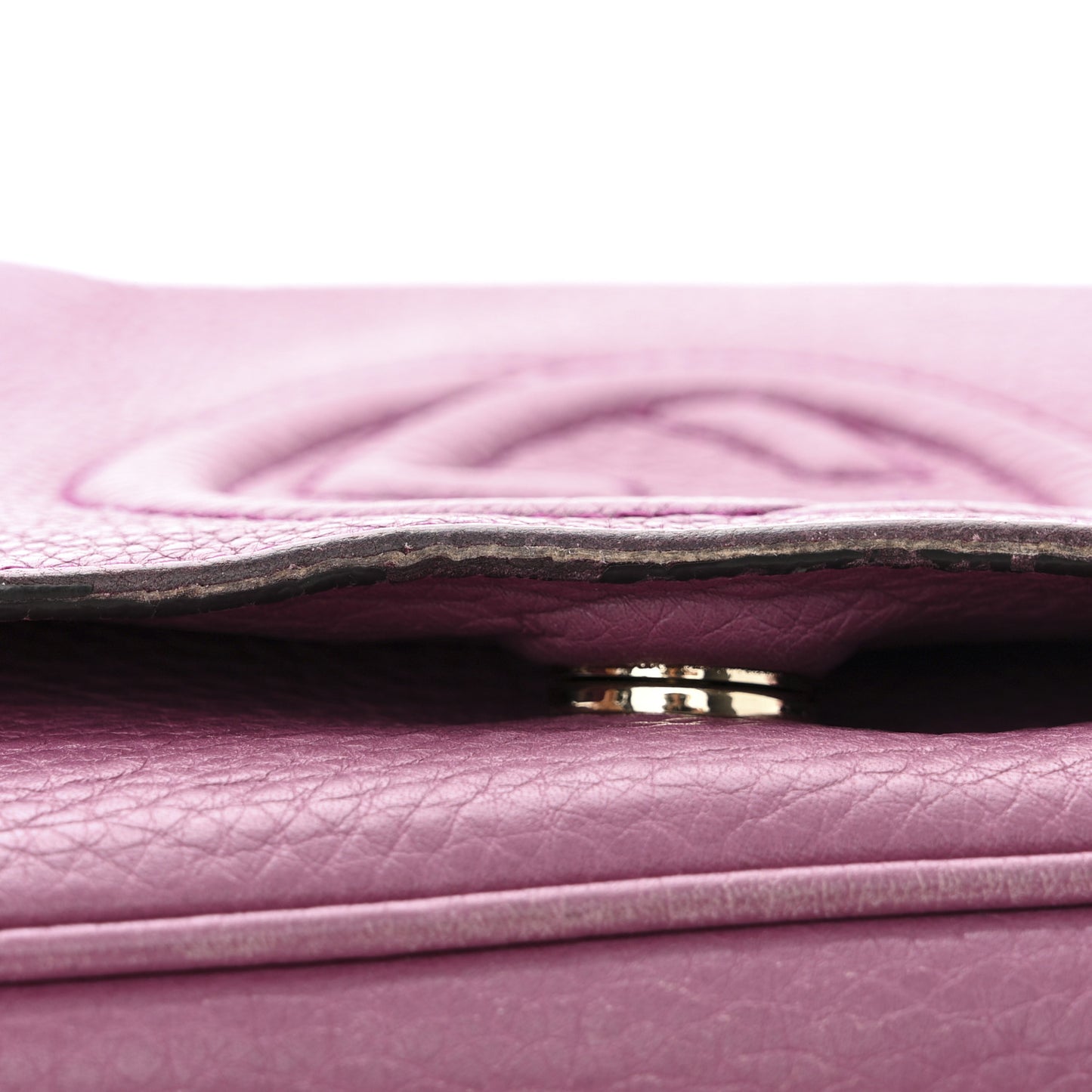 Pebbled Calfskin Medium Soho Flap Crossbody Peonia Flower