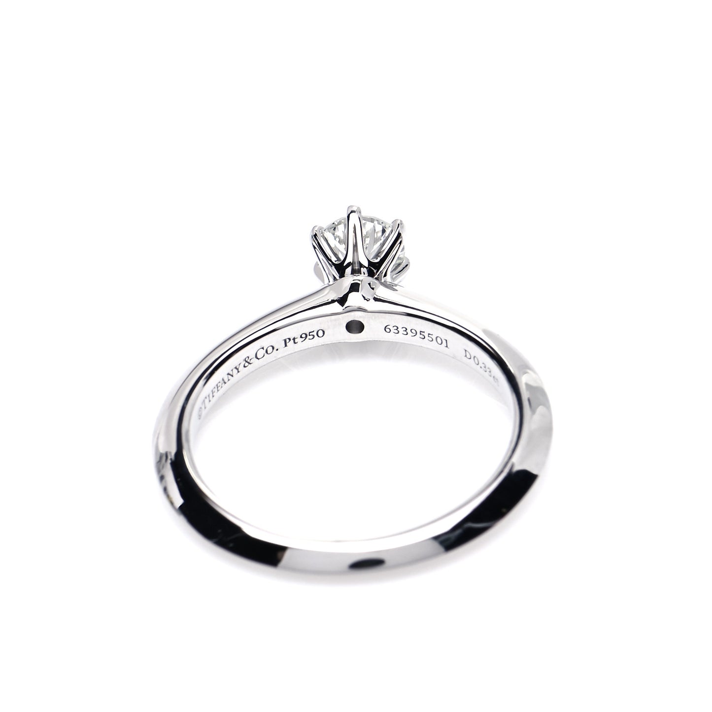 Platinum Diamond .33ct Solitaire Engagement Ring 49 4.75