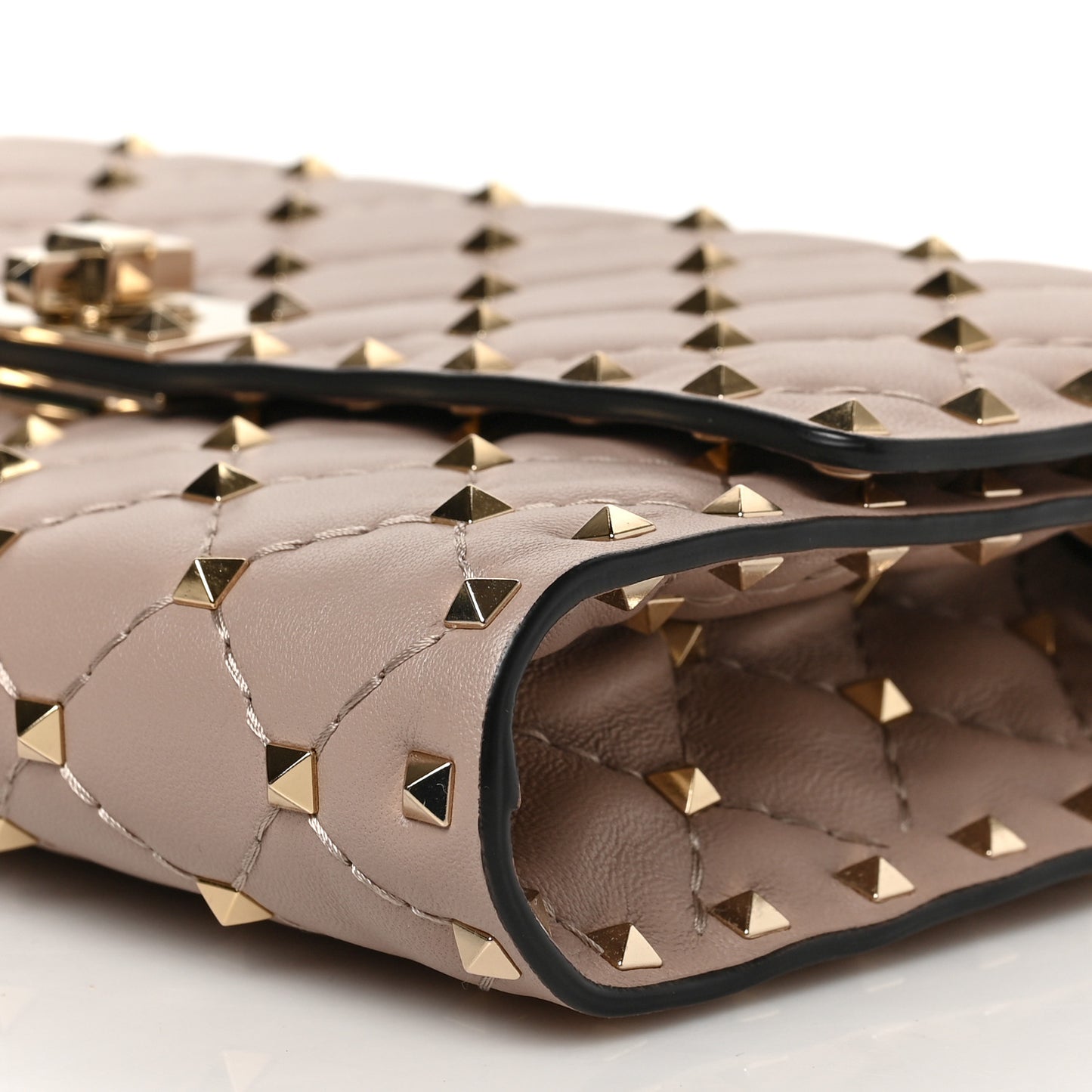 Nappa Rockstud Spike Wallet On Chain Poudre