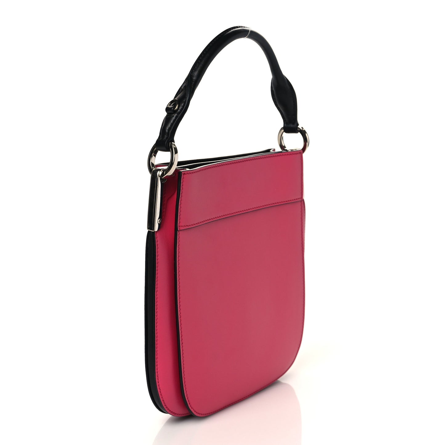 City Calfskin Small Margit Bag Magenta Black