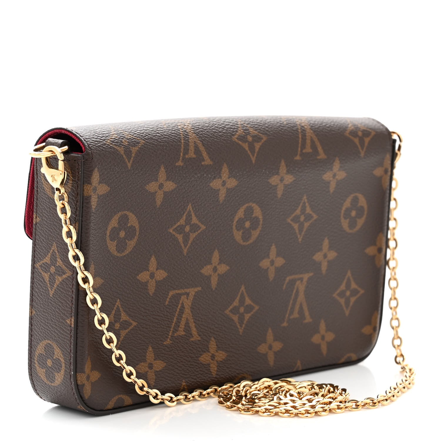Louis Vuitton Monogram Pochette Felicie Chain Wallet Fuchsia 4 of 11