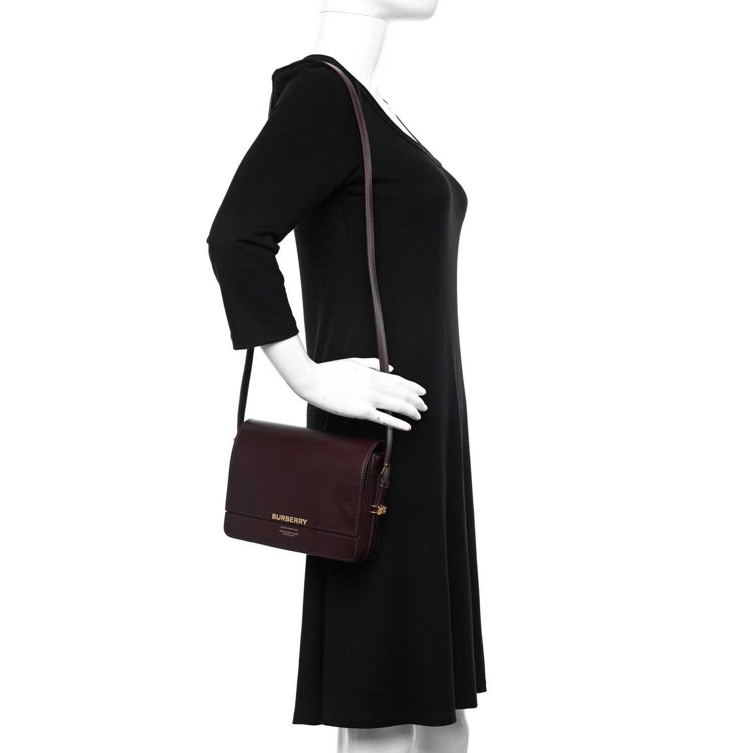 Burberry Smooth Calfskin Small Grace Bag Oxblood 2 of 11