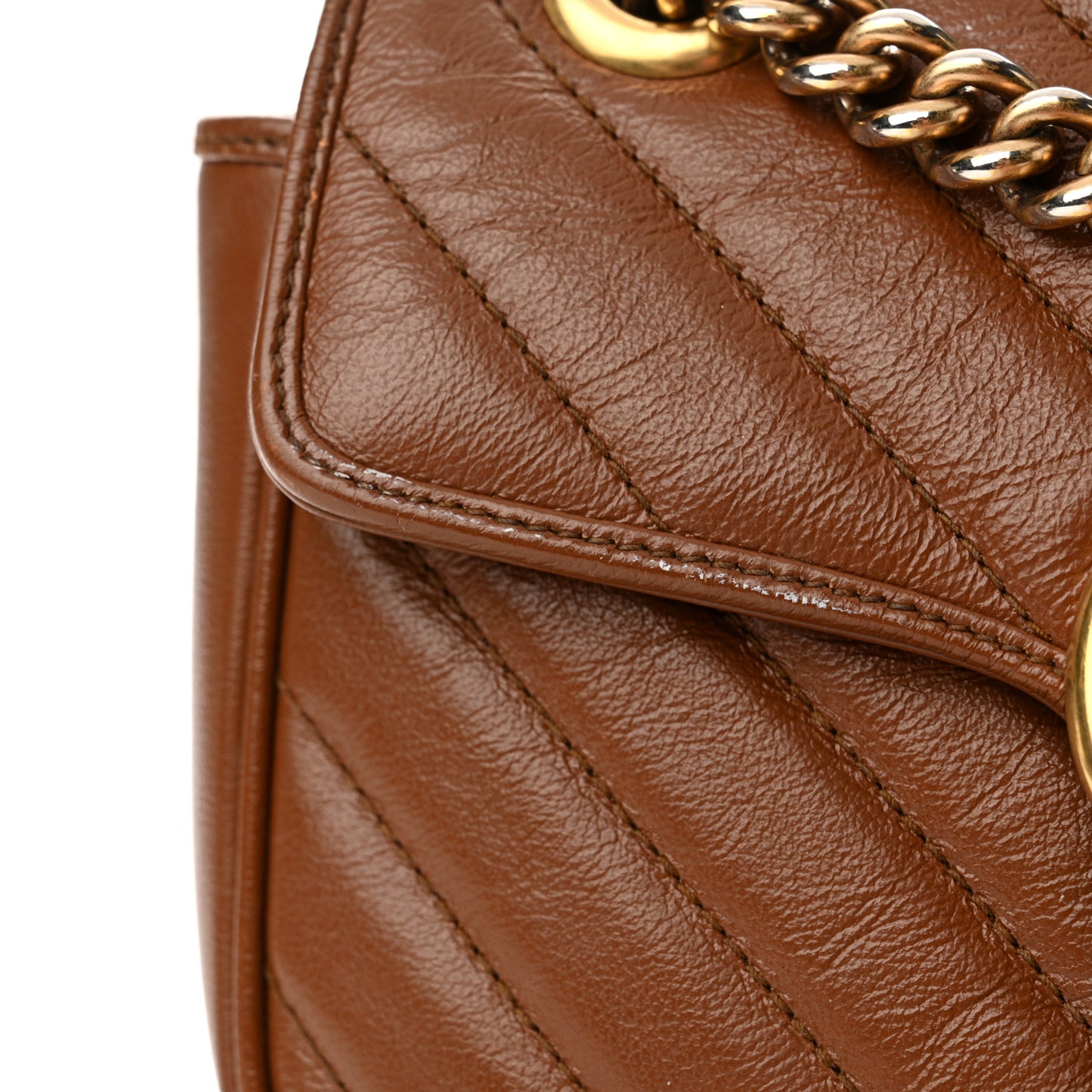 Azalea Calfskin Matelasse Diagonal Mini GG Marmont Shoulder Bag Cuir