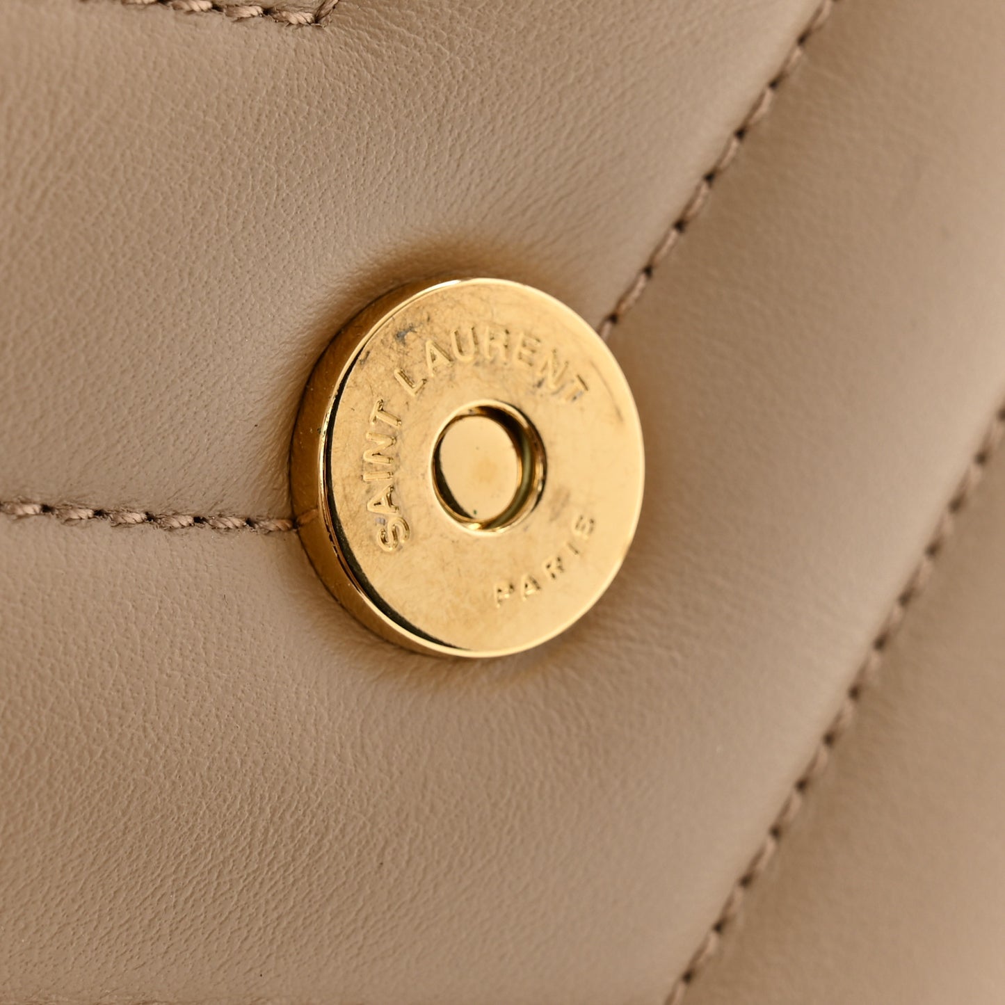 Calfskin Y Quilted Monogram Small Loulou Chain Satchel Dark Beige