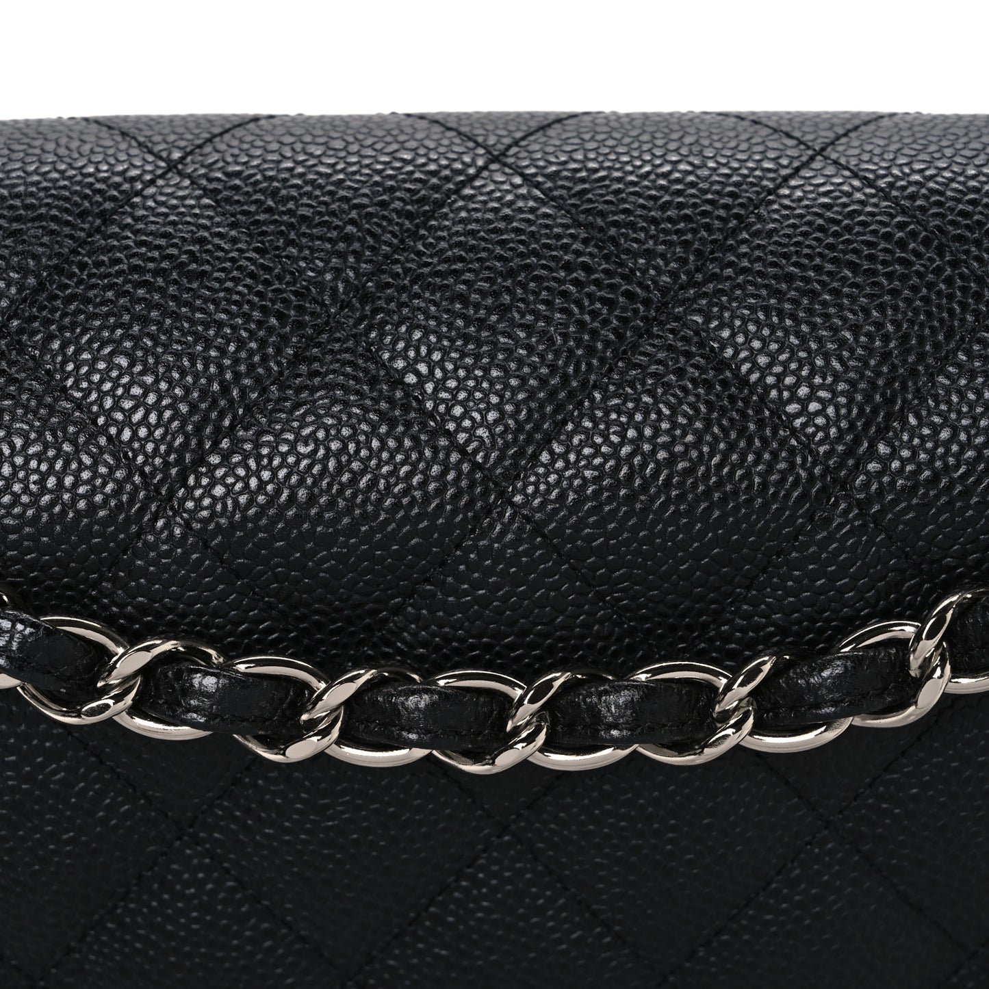 Caviar Quilted Jumbo Double Flap Black