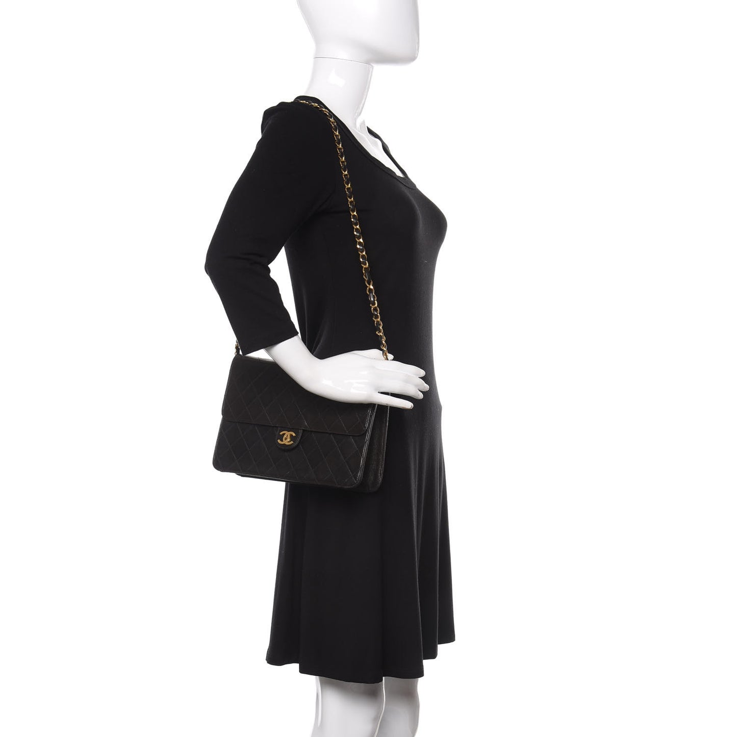 Lambskin Quilted Medium Single Flap Black