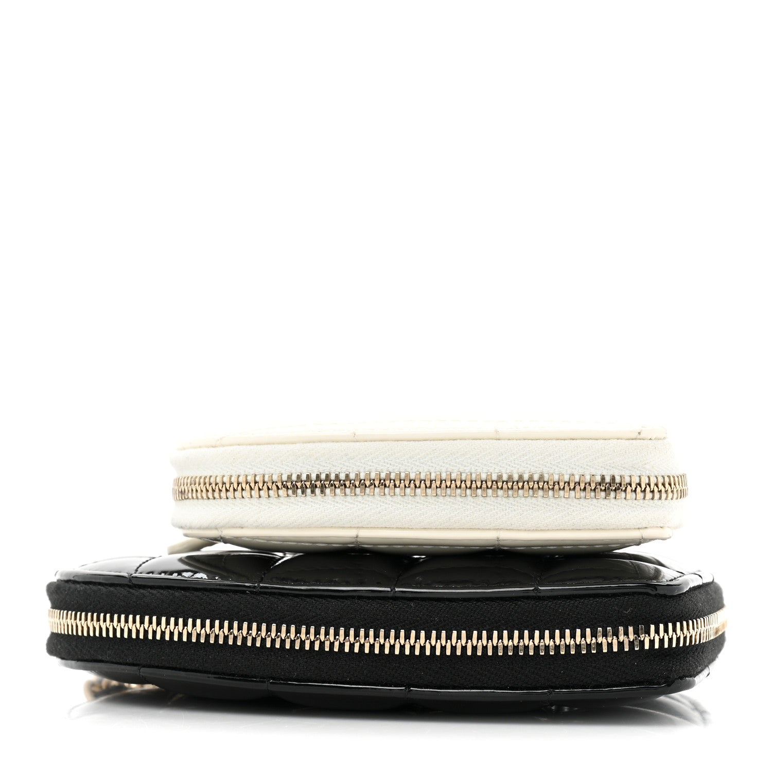 Chanel Patent Calfskin Resin Quilted CC Heart Clutch With Chain Black 5 of 16