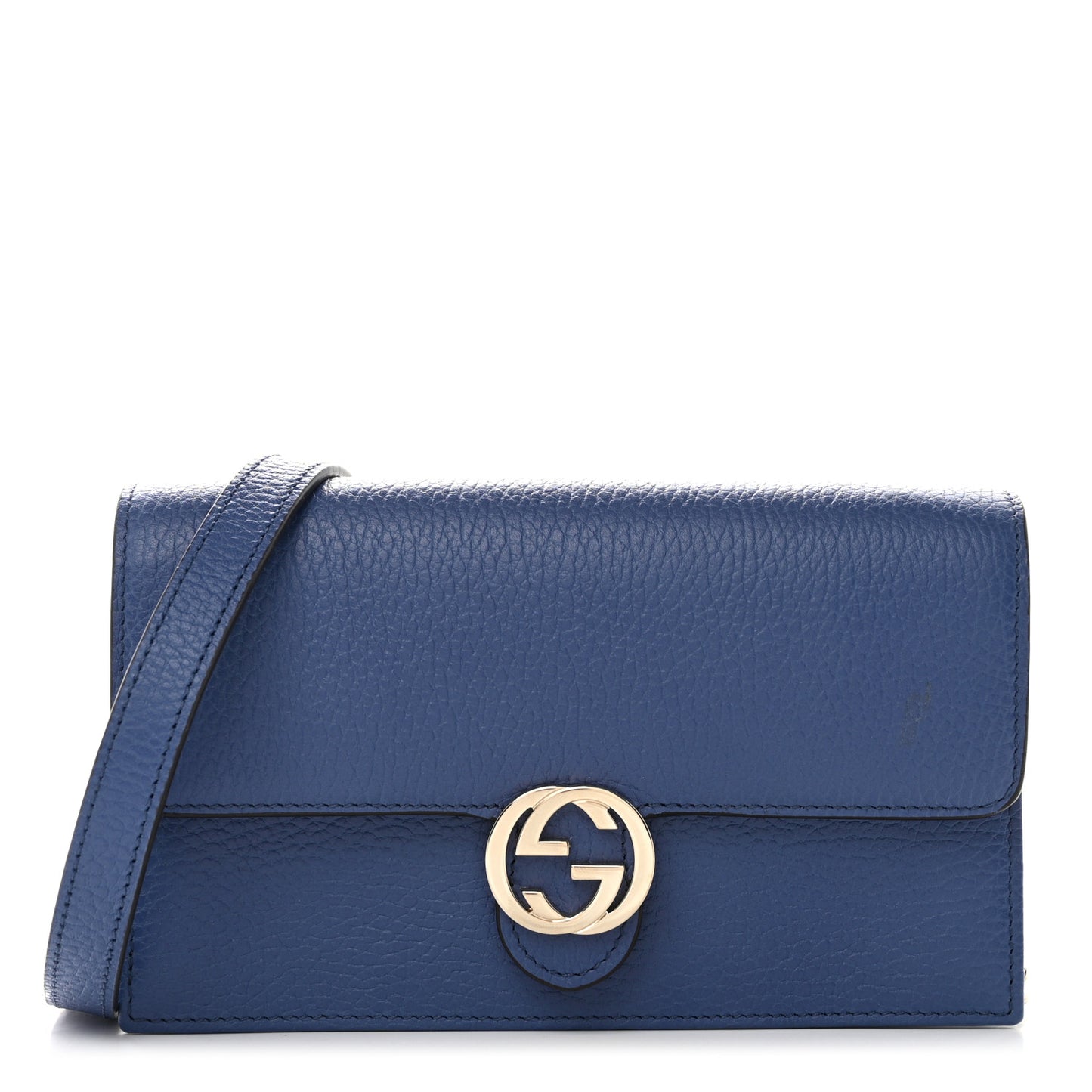 Dollar Calfskin Interlocking G Chain Wallet Caspian