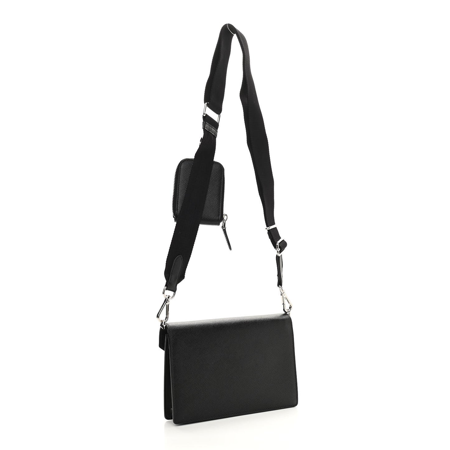 Saffiano City Calf Mini Envelope Bag Black