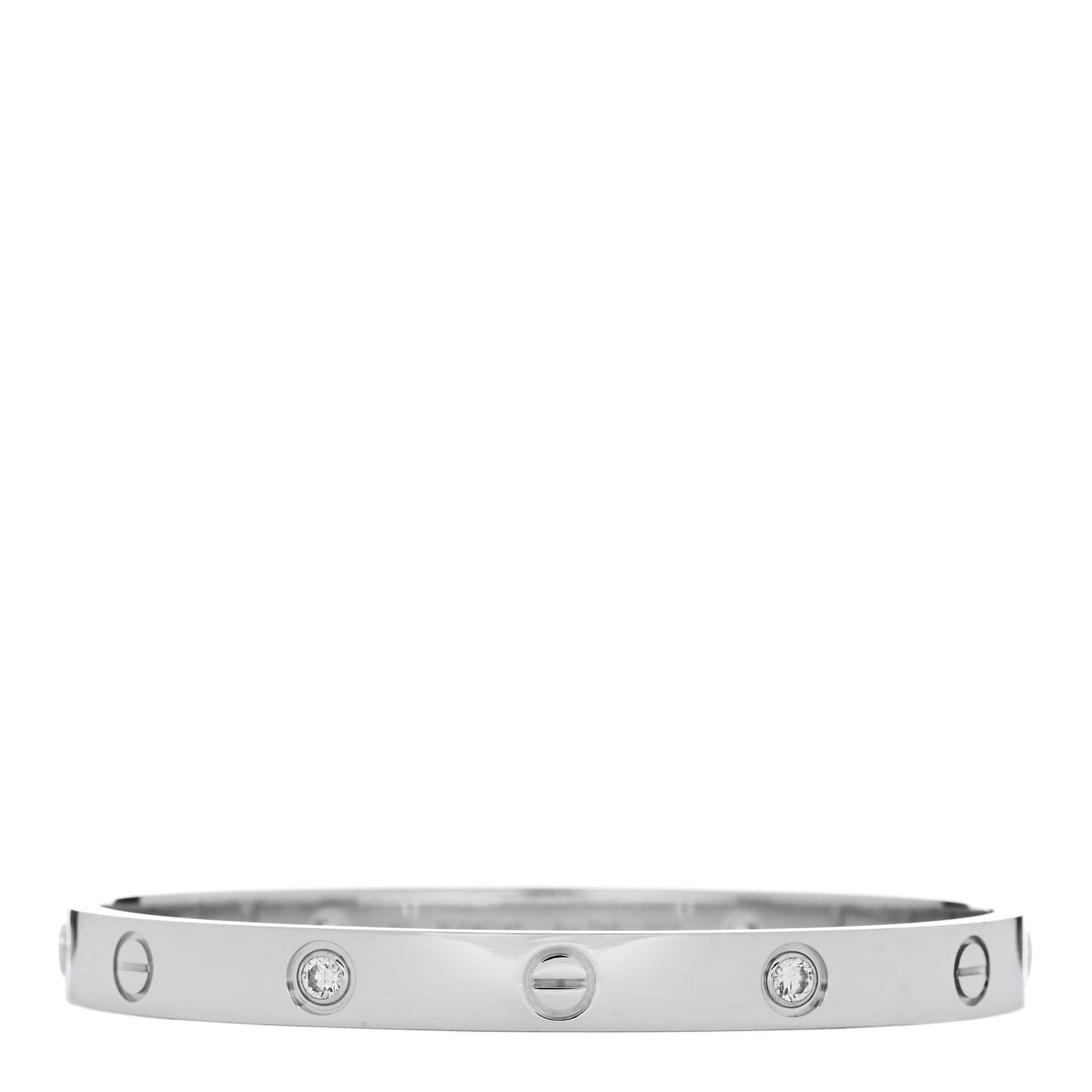 18K White Gold 4 Diamond LOVE Bracelet 17
