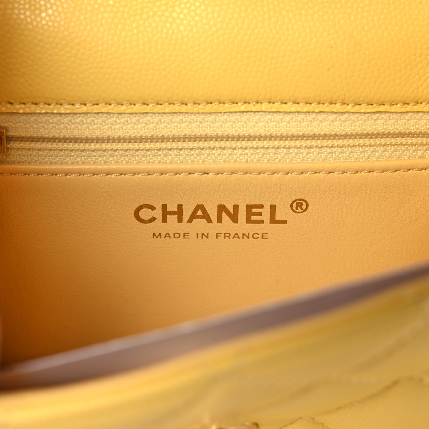 Caviar Quilted Mini Sweet Classic Flap Yellow