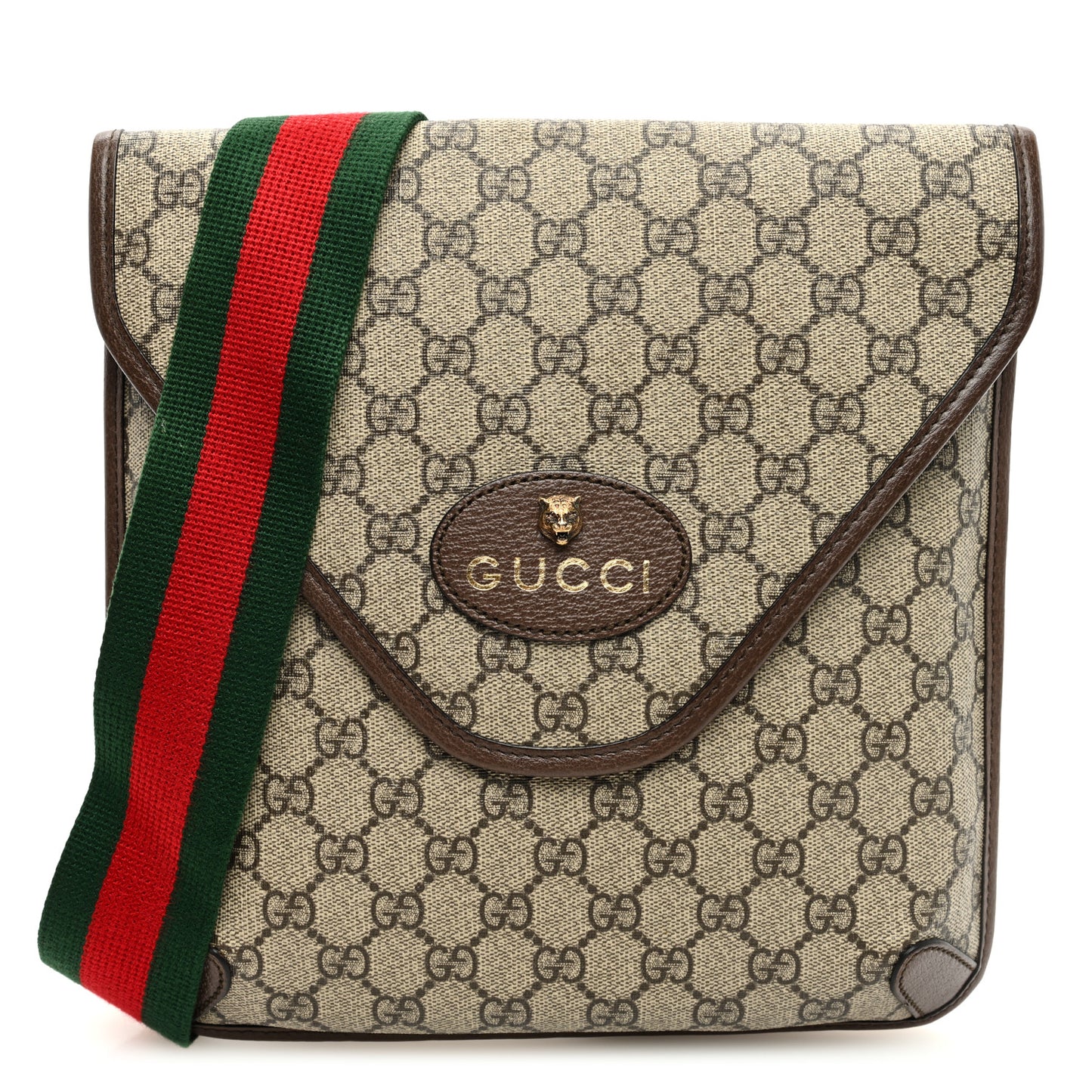 GG Supreme Monogram Web Medium Neo Vintage Flap Messenger Bag Beige New Acero