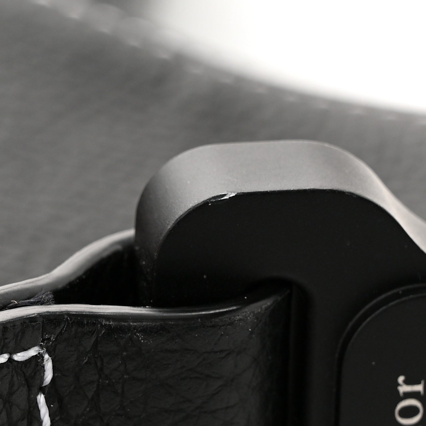 X PETER DOIG Grained Calfskin Saddle Bag Black