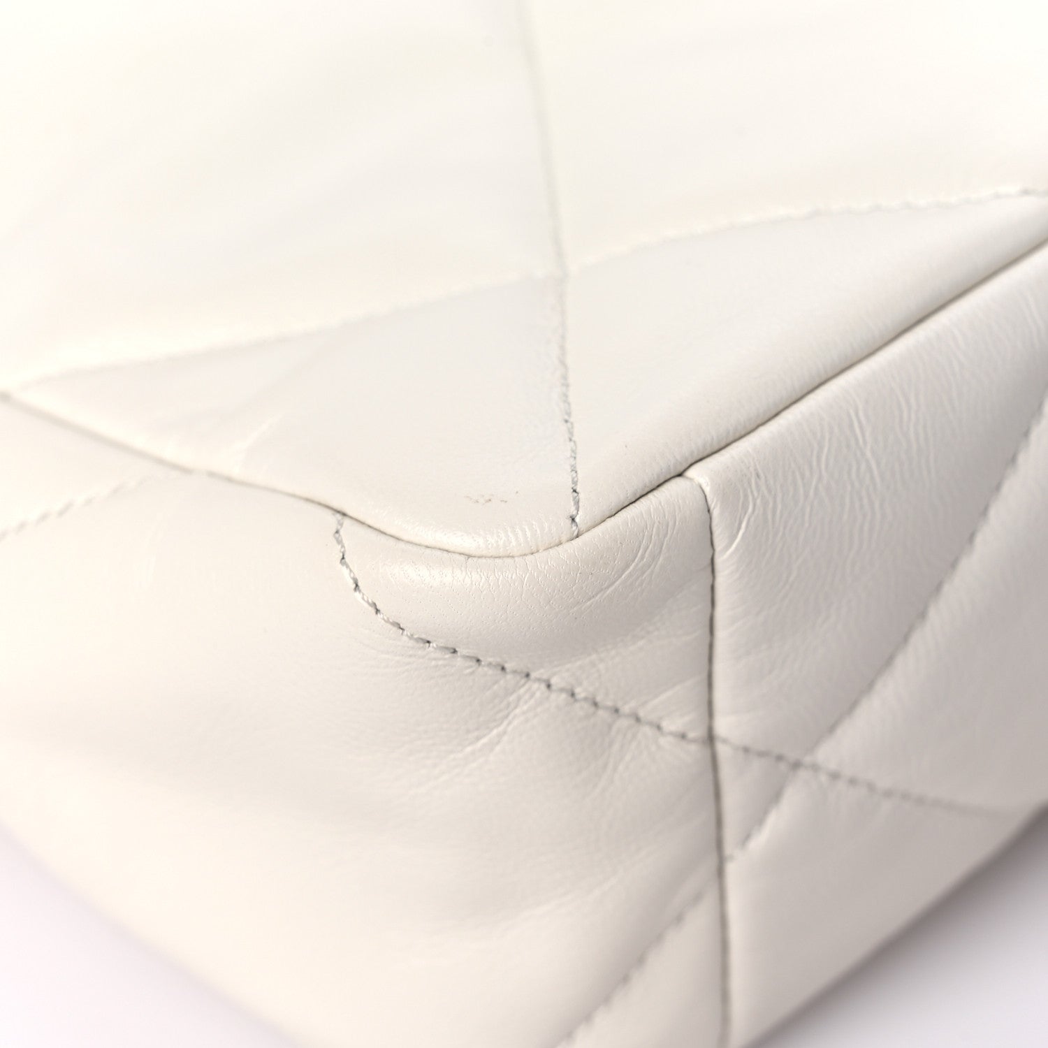 Chanel Goatskin Quilted Large Chanel 19 Flap White 10 of 12