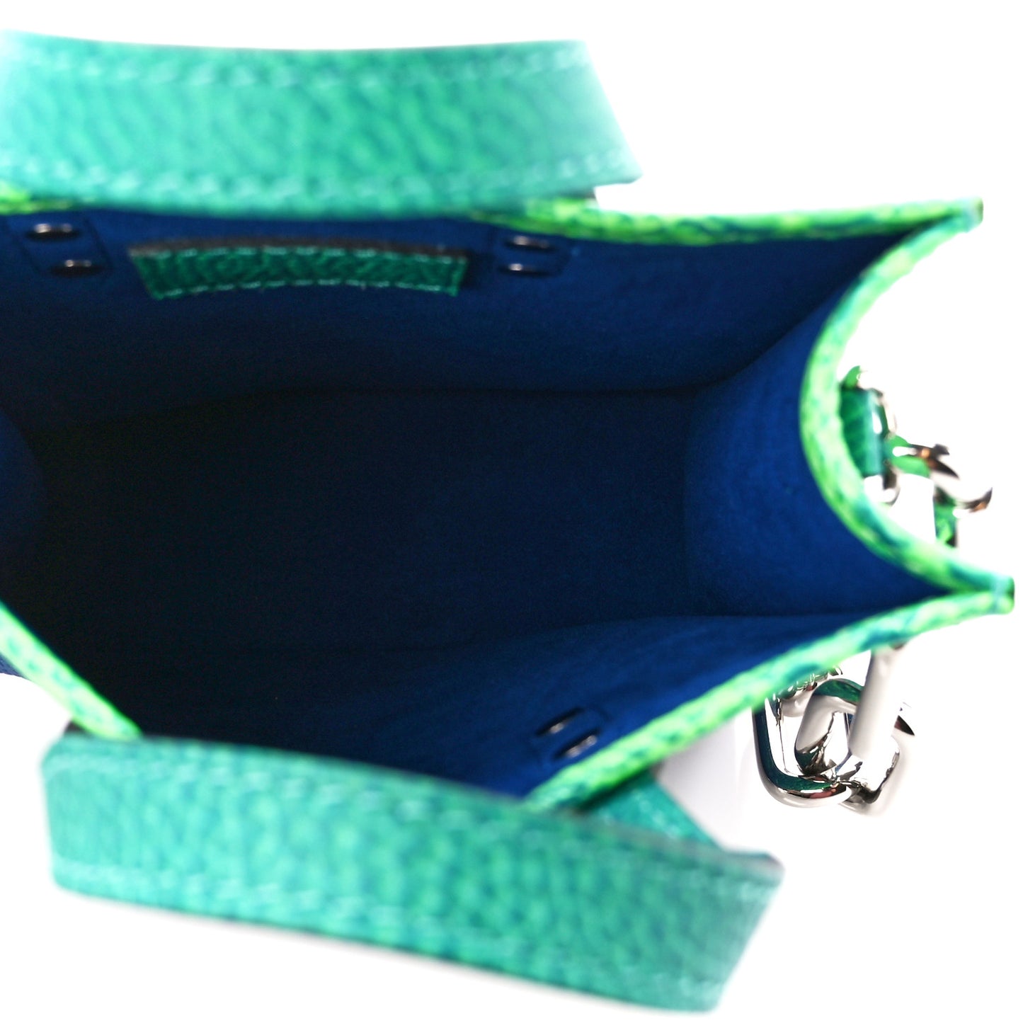 Taurillon Illusion Sac Plat XS Bleu Vert