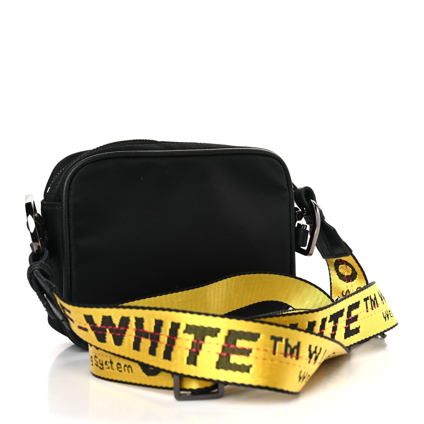 Nylon Logo Print Crossbody Bag Black