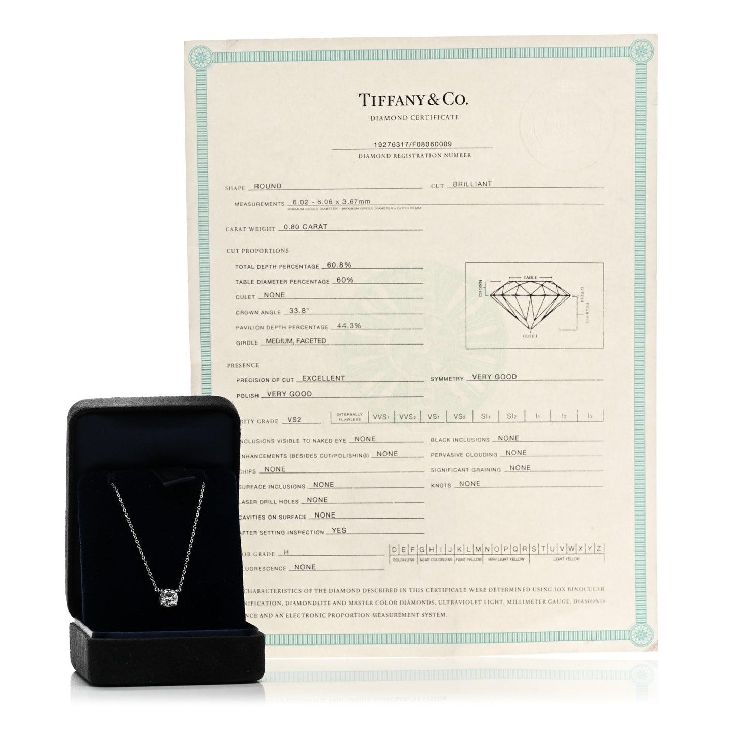 Platinum Diamond .80ct Solitaire Pendant Necklace